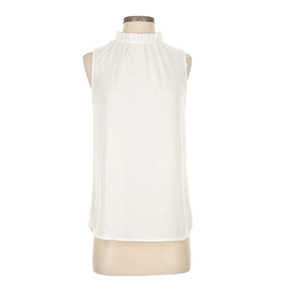 Halogen White Ruffled Relaxed Blouse